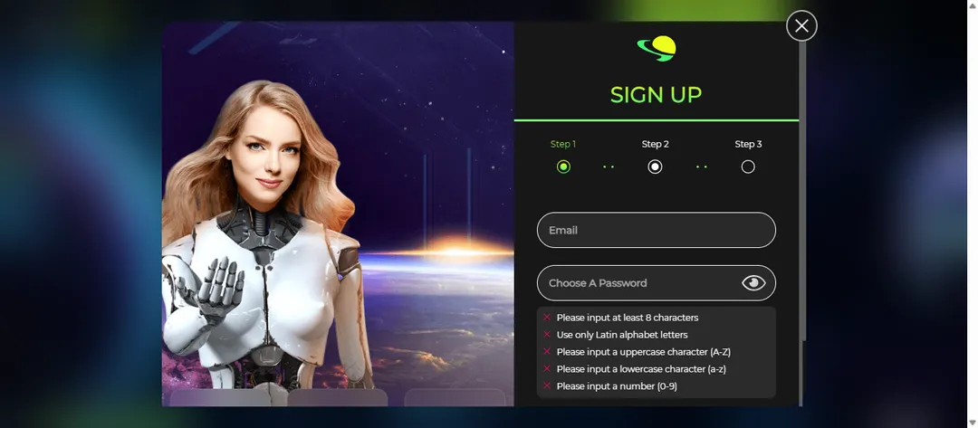 Space Fortuna Casino l'inscription