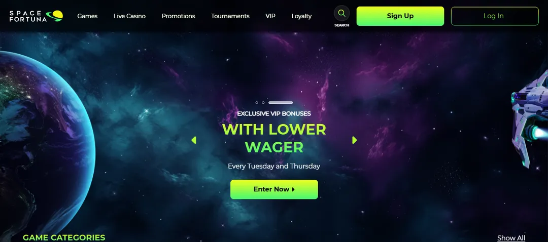 Space Fortuna Casino sign up